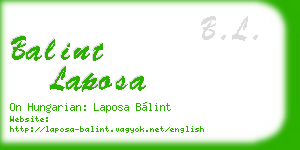 balint laposa business card
